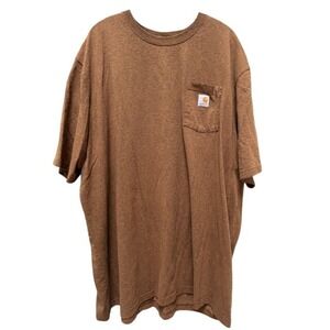 Carhartt Men's Brown Heathered K87 Workwear Pocket T Shirt 3XL Tall Original Fit